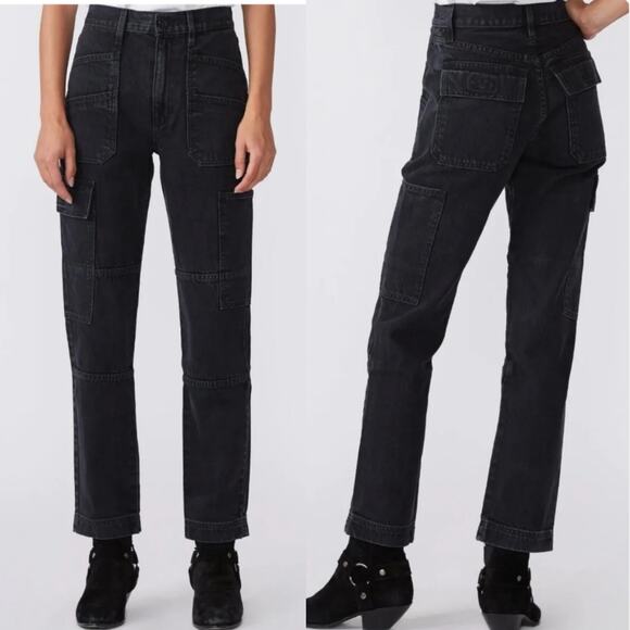 SLVRLAKE Savior High-Rise Utility Jeans Black Size 30 Grunge Streetwear Goth - Picture 1 of 16